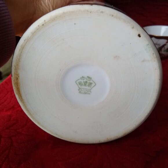 Vintage Chinese porcelain tea pot cups set dragon phoenix double happiness - Picture 8 of 13